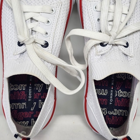 Tommy Hilfiger TW Gessie Size 6 Women's Shoe White Fabric Laceup Low top Boat - Picture 11 of 15